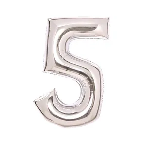Nafukovacie číslice strieborné 5